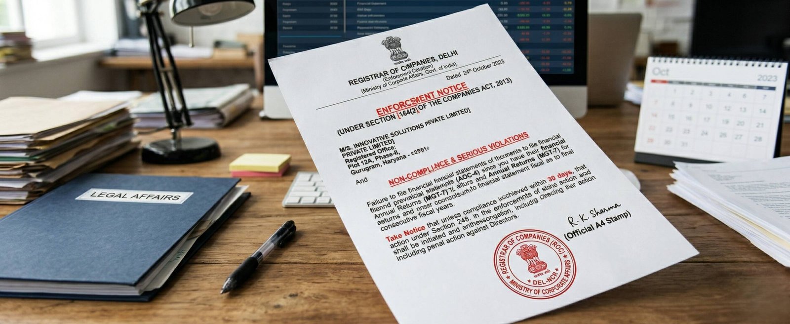 ROC enforcement action after CCFS 2026 deadline — companies that miss the July 15 window face penalties