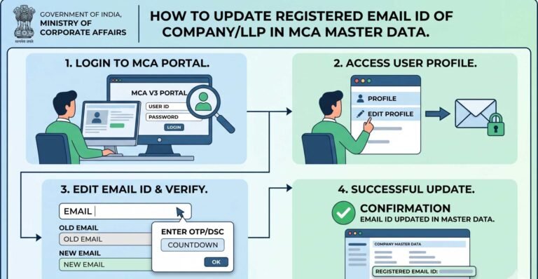 How to Update Registered Email ID of Company/LLP in MCA Master Data (2026)