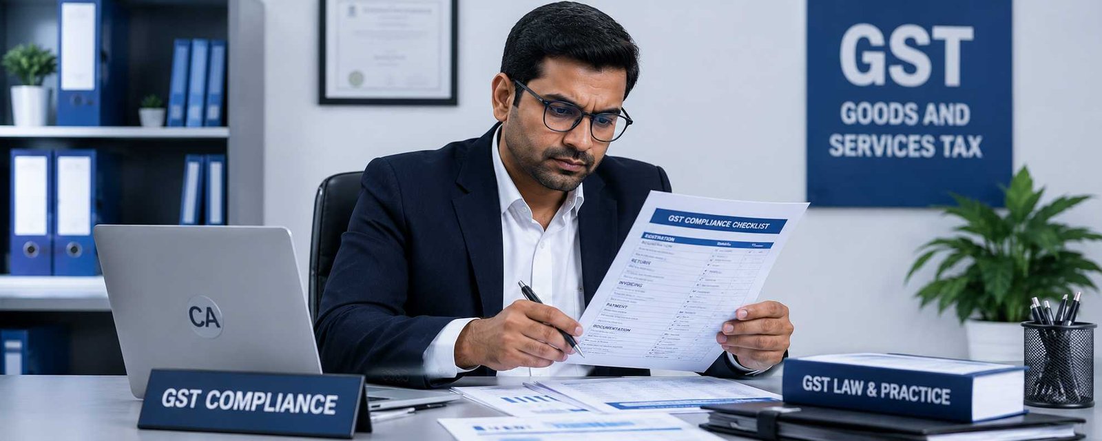 GST compliance professional reviewing notice reply documents