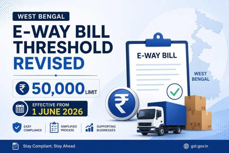 West Bengal E-Way Bill Threshold Revised