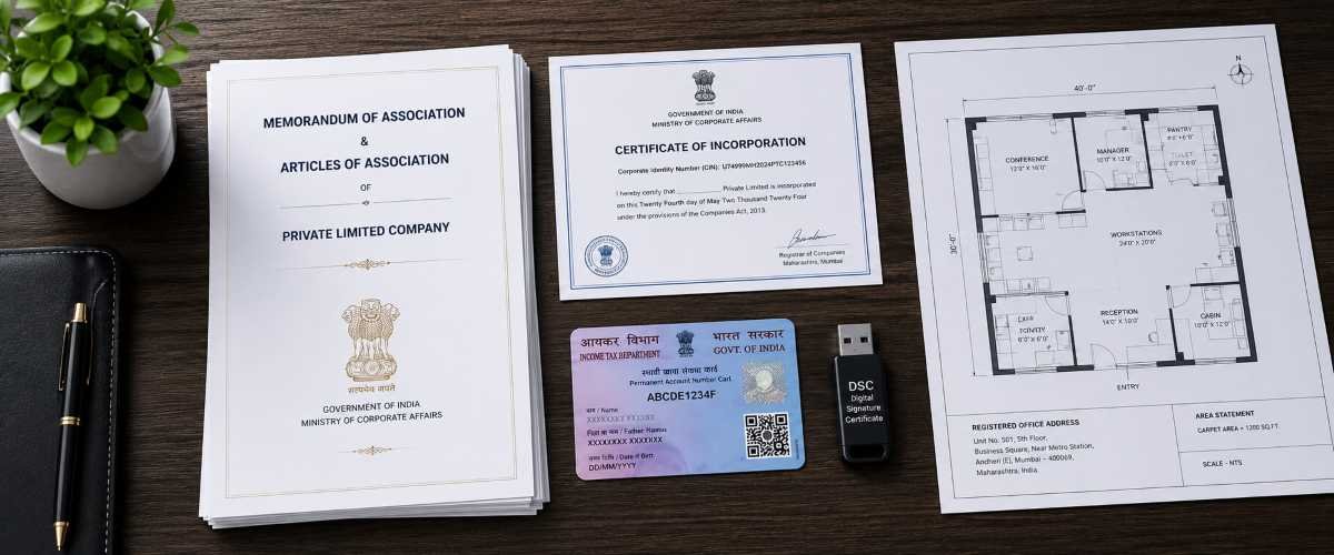 GST Registration Documents checklist for Private Limited Company